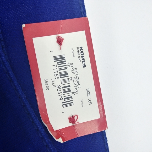 NWT 《 Elle 》 Womens Y2K Low Rise Bright Cobalt Blue Skinny Jeans Legging [16] - Picture 8 of 11